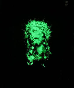 T-shirt Jin Zhi Yuan con cappuccio, logo di Gesù riflettente, tessuto intrecciato, design cromato che si illumina al buio, traspirante, <span class=keywords><strong>abbigliamento</strong></span> hip hop da <span class=keywords><strong>uomo</strong></span> - Product Image 1