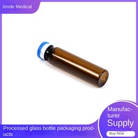 Flacons cylindriques ambrés de 10 ml en verre de qualité médicale pour sirops, boissons et liquides oraux photosensibles