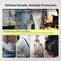 Sac de rangement pour caméra à cardan portable, étanche aux éclaboussures, 2L, étui bandoulière en cuir à 3 couches