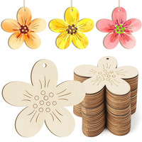 Ornements floraux en bois à peindre, découpes décoratives de Pâques et de printemps, disques en bois vierges non finis, taille personnalisée, pour loisirs créatifs DIY