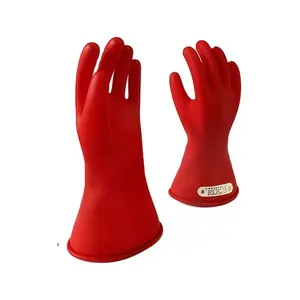 China's largest insulating gloves factory red latex 2.5KV electrician gloves insulation Electrical work gloves set