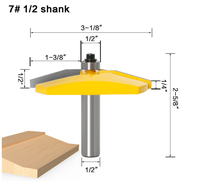 L-N003 21 #1 pièce mèche de toupie à panneau surélevé avec coupeur de dos-biseau de diamètre unique couteau de porte Tenon cutter pour outils de travail du bois