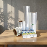Film d'emballage pour boissons à haute vitesse, certifié FDA, résistant aux perforations, rouleau thermique POF anti-déversement pour les lots de bouteilles de lait de petit-déjeuner