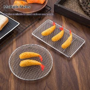 Grille de barbecue multifonctionnelle semi-circulaire en acier inoxydable 304 pour tempura, séchage d'aliments frits et séparation de l'huile, support de cuisson japonais - Product Image 2