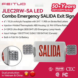 Signalisation lumineuse d'urgence LED rouge FEITUO Vietnam, adaptée au marché américain, usine OEM ODM, JLEC2RW SA, 90 minutes d'autonomie. - Product Image 1
