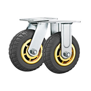 Caster roda Kastor tugas berat roda roda roda karet abu-abu padat roda troli industri mesin roda karet padat - Product Image 4