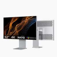 Moniteur 4K TCOLOR en aluminium de 32 pouces, taux de rafraîchissement élevé de 144 Hz, HDR600, panneau IPS, écran vertical, utilisation pour le jeu sur ordinateur de bureau