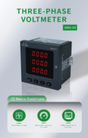 Voltmètre numérique triphasé ES96-U3, affichage LED 3 lignes, RS485 Modbus RTU, protection IP65, précision 0,5, montage sur panneau