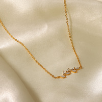 Mode femmes titane acier collier bijoux 18K or acier inoxydable vert rose blanc diamant pendentif collier