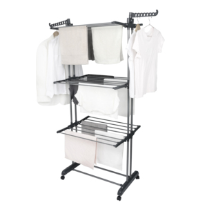 Séchoir à <span class=keywords><strong>linge</strong></span> pliable multifonctionnel noir pour intérieur ou <span class=keywords><strong>extérieur</strong></span>, support de séchage vertical pour vêtements - Product Image 5