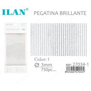 Adesivo con strass lucidi Ilan 3 mm colore 1 750 pezzi bianco - Product Image 3