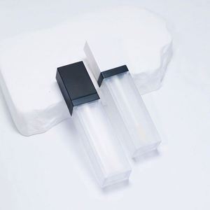 Contenant en plastique pour brillant à lèvres, emballage cosmétique pour rouge à lèvres, tube carré givré de 3 ml, impression sérigraphiée noire, vente en gros - Product Image 2