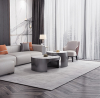 Table basse ronde en marbre et acier inoxydable, style minimaliste moderne italien, mobilier de salon, décoration
