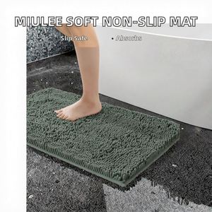 Tapis de bain en chenille antidérapant à haute absorption, super doux, lavable en machine, rectangulaire uni, pour baignoires, douches, salles de bain, 40x60cm - Product Image 2