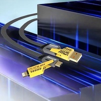 4-in-1 PD Schnellladung 27W/65W Flachkabel Typ-C zu Typ-C für Mobiltelefone 1m C-C