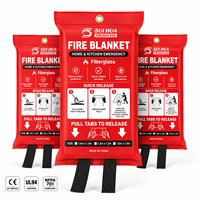 Couverture de protection contre le feu en fibre de verre pour la cuisine et les situations d'urgence à domicile, couverture de sécurité résistante à la chaleur avec taille et emballage personnalisés