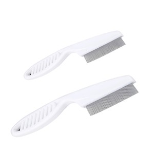 Peigne anti-puces pour animaux de compagnie, en acier à dents fines, pour chiens et chats, sûr pour la peau, petite et grande taille, blanc - Product Image 5