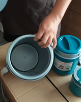 Conteneur alimentaire en plastique grande capacité 0,6 1,8 4,5 L, boîte à lunch, boîte isotherme, chauffe-plat, ensemble de 3 casseroles rondes avec cuillère