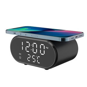 Cargador inalámbrico de escritorio con reloj y termómetro, carga rápida de 10W para teléfonos Android e iOS - Product Image 2