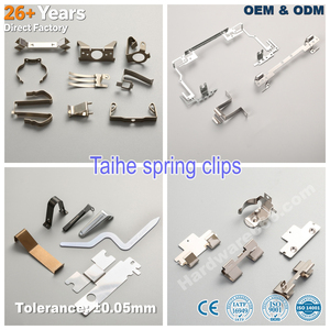 Custom Made OEM Design Precision Stamping Sheet Metal <strong>Parts</strong> Stainless Carbon Steel <strong>Brass</strong> Copper Small Flat Leaf Spring Clips - Product Image 1