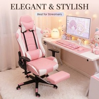 Chaise de bureau ergonomique réglable en hauteur AOR en cuir, pour le gaming, avec tissu respirant, base robuste, design tendance et compétitif