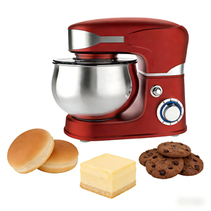 Batteur sur socle électrique 5L 1300W, design à tête inclinable, 6 vitesses, fonction pulse, pieds antidérapants, bol mélangeur en acier inoxydable pour la pâte - Product Image 1