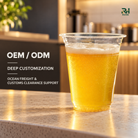 Gobelet en PLA pour bière avec parois coniques transparentes, options de marquage personnalisé et couvercles en option pour événements et traiteur