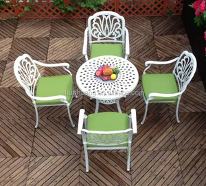 Ensemble de table et chaises de <span class=keywords><strong>bistrot</strong></span> d'extérieur en aluminium blanc, 5 pièces, pour jardin, patio, cour, balcon, meubles de salle à manger imperméables - Product Image 3