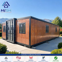 Maison conteneur extensible de luxe de 30/40 pieds, certifiée Alibaba, conforme aux normes australiennes, avec 2, 3 ou 4 chambres, galvanisée et pliable, type chalet