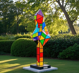 Sculpture abstraite moderne en résine pour jardin extérieur, colorée, à prix bas, avec couleur personnalisée et grande taille - Product Image 4