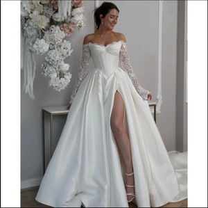 <span class=keywords><strong>Robe</strong></span> de mariée longue à épaules dénudées, en cristal royal, antistatique, coupe trapèze, nouvelle collection automne-<span class=keywords><strong>hiver</strong></span> 2025, dentelle, ajustée, traîne - Product Image 5