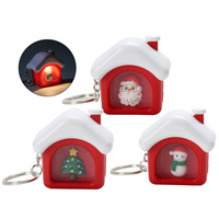 Porte-clés LED Renne de Noël Rudolph avec nez rouge lumineux clignotant, pendentif musical de Noël, breloque de sac en plastique
