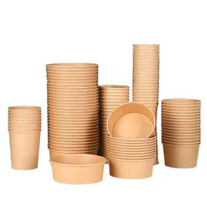 Bol en papier jetable compostable personnalisé rectangulaire ou rond pour salade, <span class=keywords><strong>Poke</strong></span> <span class=keywords><strong>Bowl</strong></span>, emballage en papier prêt à l'emploi - Product Image 4