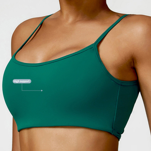 Soutien-gorge de sport Sexy à séchage rapide pour femmes haut de fitness avec bandoulière mince Yoga course <span class=keywords><strong>exercice</strong></span> torsion arrière conception Logo avant - Product Image 1