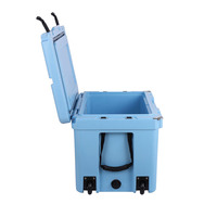 Bac isotherme à roulettes robuste et moderne de 120 L, en plastique réutilisable, pour le stockage du poisson, des aliments et du vin, personnalisable avec lettres en PE