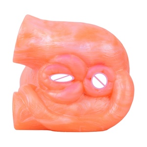 GEEBA 6.1in Orange Cat Shape Male Masturbation,Pocket Pussy Sucking <b>Toy</b> Silicone Plush Animal Vibrator Male Masturbator <b>for</b> <b>Men</b> - Product Image 6