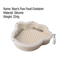 Conteneur de stockage alimentaire en silicone en forme de patte avec couvercle, compatible lave-vaisselle, micro-ondes, plateau pour friteuse à air, boîte bento, organisateur de cuisine