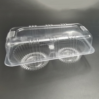 Boîte à dessert de gâteau en plastique jetable carré en blister dur PET transparent