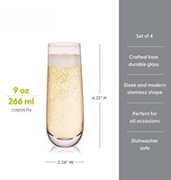 Flûtes à champagne élégantes en plastique PS acrylique noir de 9 oz, jetables, avec logo personnalisé, pour fêtes et mariages