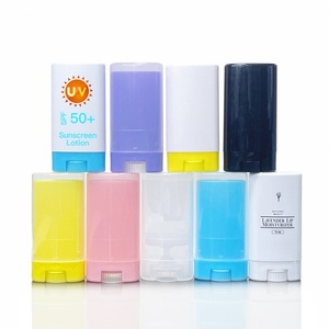 Contenants ovales rotatifs en plastique PP pour déodorant, tube plat noir, blanc, rose, violet, 15g, 0,5oz, pour cire solide et crème capillaire - Product Image 1