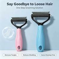 Brosse démêlante pour animaux de compagnie, poignée ergonomique antidérapante, outil de toilettage pour chiens et chats à poils longs ou courts