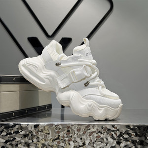 Chaussures à plateforme à lacets pour hommes 2026 Nouvelle collection été en maille respirante à semelle épaisse confortable rehaussant la taille Tendance Mode Sport Décontracté - Product Image 6