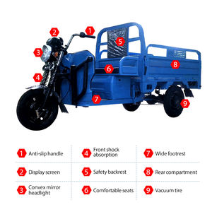 Tricycle Électrique Vente Directe d'Usine Moto Cargo à Caisse Ouverte Vente en Gros Tricycle Électrique pour Adulte avec Cabine Camion Cargo Électrique - Product Image 6