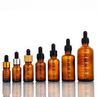 Flacon compte-gouttes en verre ambré personnalisé avec col en verre, sérigraphie, protection UV, 15 ml, pour savon liquide, huile essentielle, sérum, emballage