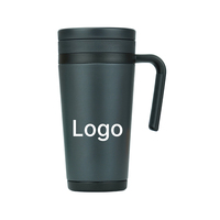 Gobelet isotherme de haute qualité en acier inoxydable SUS304 avec poignée et couvercle amovible, tasse à café en acier inoxydable pour la consommation quotidienne au travail