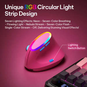 Ratón Ergonómico Inalámbrico Programable de Tres Modos, Recargable, con Retroiluminación RGB, para Mano Derecha, para Computadora Portátil, de Escritorio y Tableta - Product Image 4