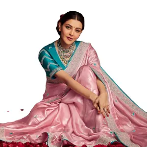 Meest Verkopende Designer Trouwkleding Zijden Sari 'S Met Premium Kwaliteit Mooi Werk Van Indiase Fabrikant