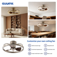 Ventilateur de plafond intelligent moderne avec télécommande LED en plastique Guanya, 7 pales, moteur DC, chambre à coucher, 6 vitesses, CRI95, 30-34 dB