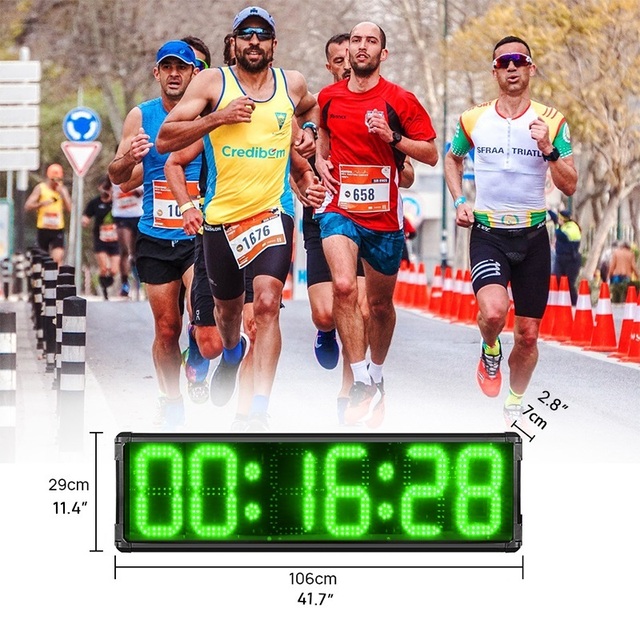 GANXIN Single Side 8 Inch Large Display Outdoor Sports Countdown Timer Digital Race Timing System for Running Marathon Cycling