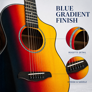 Guitarra acústica folk de tapa sólida con acabado brillante, 36-41 pulgadas, tono cálido para principiantes y profesionales - Product Image 3